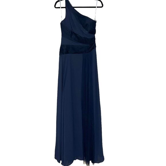 White by Vera Wang Dresses & Skirts - NWT White by Vera Wang One Shoulder Long Navy Gown Bridesmaid Prom Dress Size 2